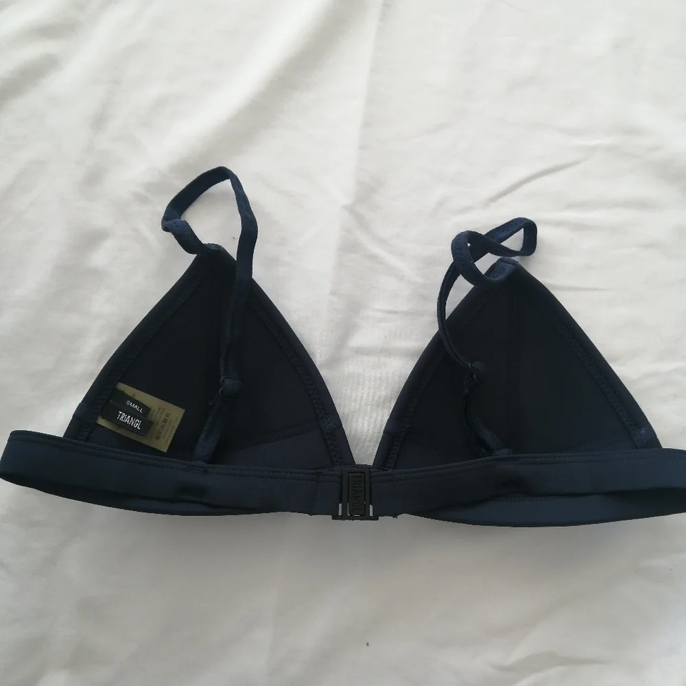 Triangl Swimwear Navy Neoprene Bikini Top Triangle Cups Small *Top Only* - Picture 8 of 13